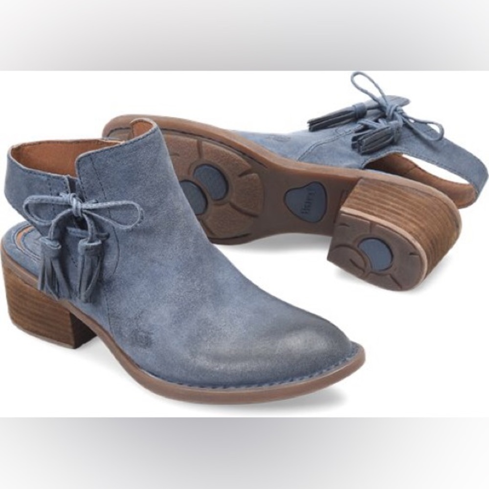 Born Blue Ankle Boots with Tassels